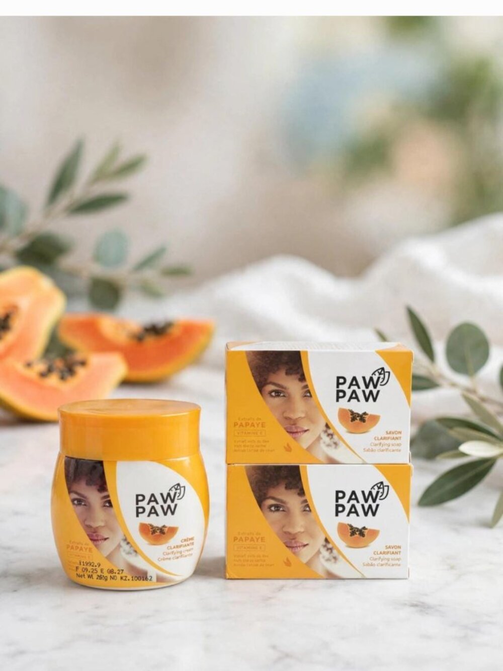PAW PAW Clarifying Cream + 2 Soaps Bundle | Papaya Extracts Vitamin E | Brighten